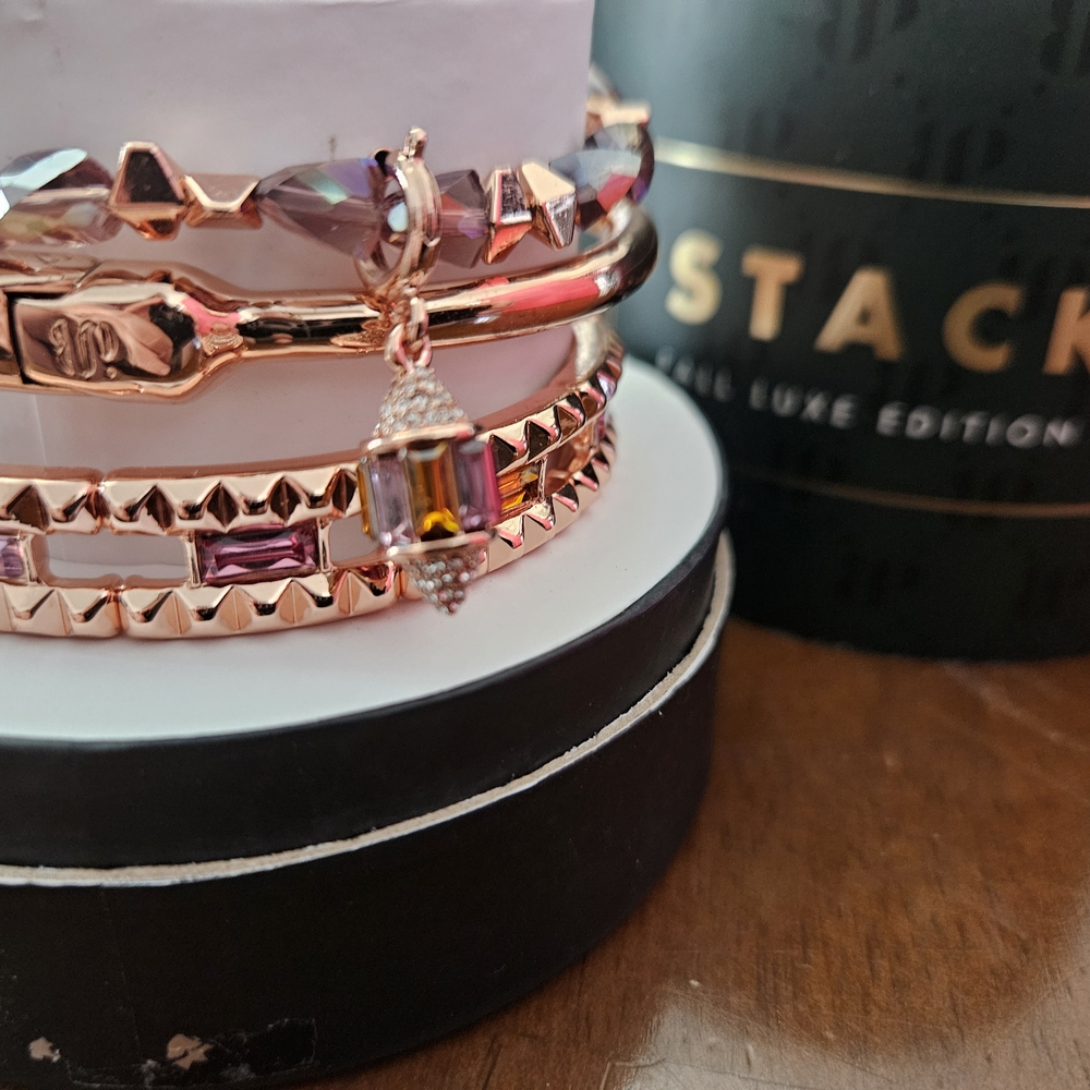 Rose Gold and Purple Bracelet Set
